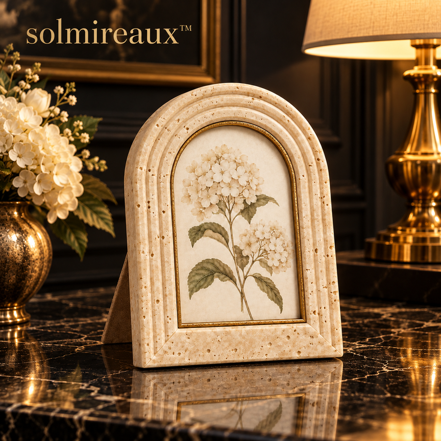 SOLMIREAUX™ Travertine-Look Arch Picture Frame